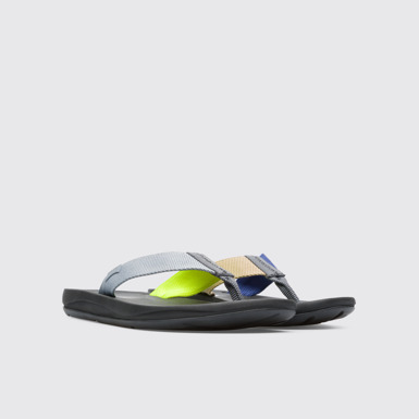 Front view of Twins Men’s multi-colored textile sandal