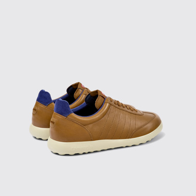 Back view of Pelotas XLite Brown and blue sneakers for men