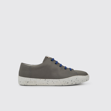 Side view of Peu Touring Grey recycled PET sneakers for men