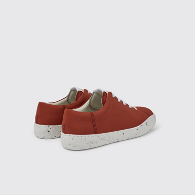 Back view of Peu Touring Red recycled PET sneakers for men