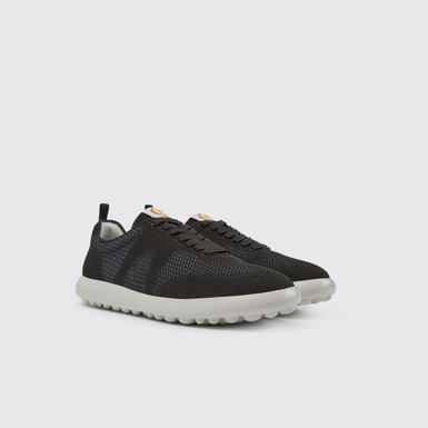 Front view of Pelotas XLite Black and grey recycled PET sneakers for men