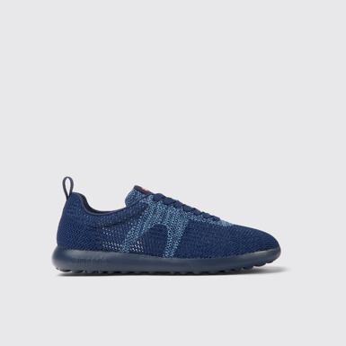 Side view of Pelotas XLite Blue textile sneakers for men