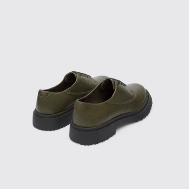 Back view of Walden Dark green lace up shoe for men