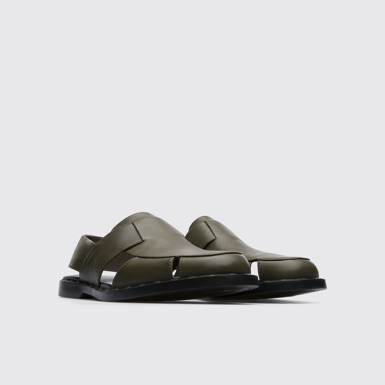 Front view of Twins Men's TWINS semi open green shoes