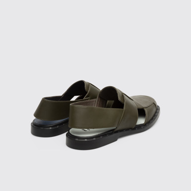 Back view of Twins Men's TWINS semi open green shoes