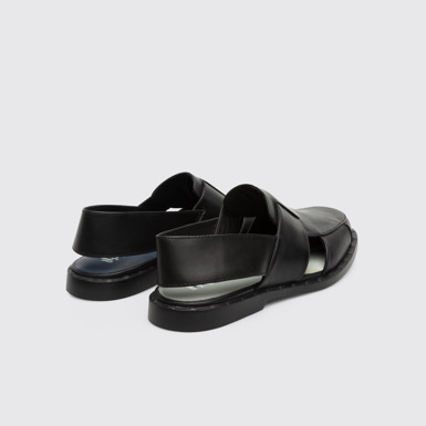 Back view of Twins Men's TWINS semi open black shoes