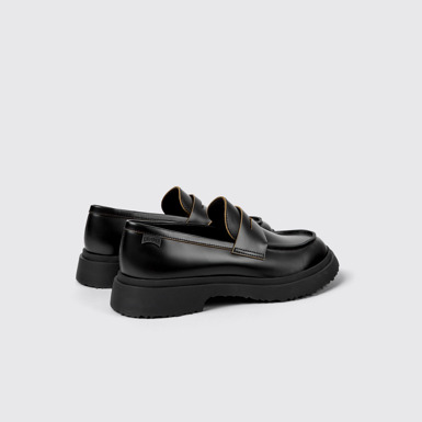 Back view of Walden Black leather loafers
