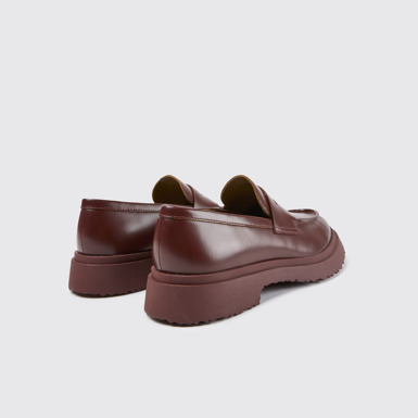 Back view of Walden Burgundy leather loafers