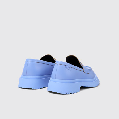 Back view of Walden Blue leather loafers for men