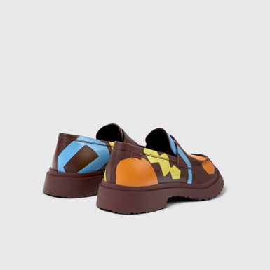 Back view of Twins Multicolored printed loafers for men