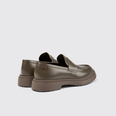 Back view of Walden Brown leather loafers for men