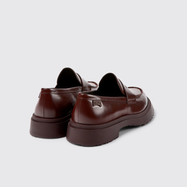 Back view of Walden Burgundy leather loafers for men