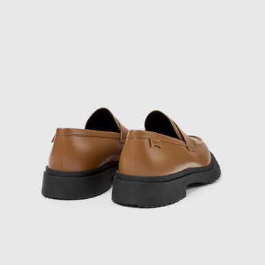 Back view of Walden Brown leather loafers for men