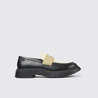 Side view of Twins Multicolored leather loafers for men