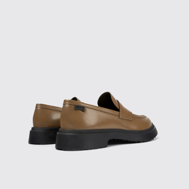 Back view of Walden Brown leather loafers for men