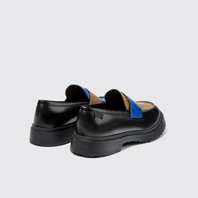 Back view of Twins Multicolored Leather Moccasin for Men