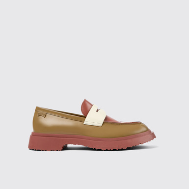 Side view of Twins Multicolored Leather Moccasin for Men