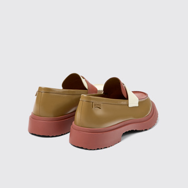 Back view of Twins Multicolored Leather Moccasin for Men