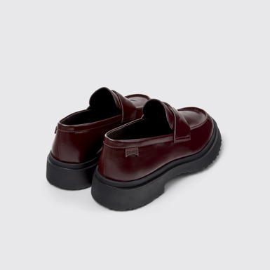 Back view of Walden Burgundy Leather Moccasins for Men.