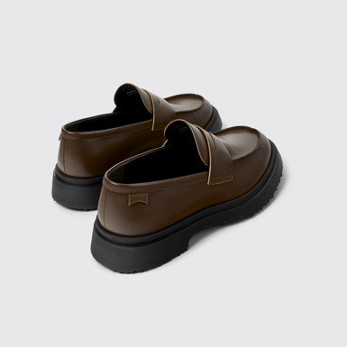 Back view of Walden Brown Leather Moccasin/Nautical Shoes for Men.