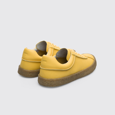 Back view of Bark Yellow shoe for men