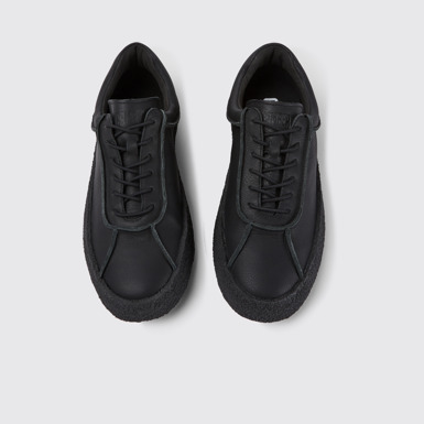 Overhead view of Bark Black leather shoes for men