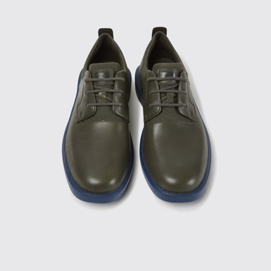Overhead view of Bill Grey leather lace up shoes