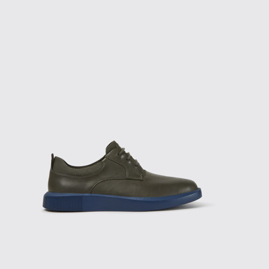 Side view of Bill Grey leather lace up shoes