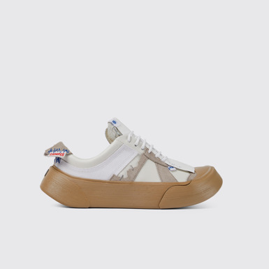 Side view of ADERERROR White/beige shoes