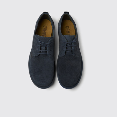 Overhead view of Wagon Blue nubuck shoes for men