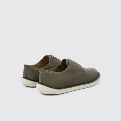 Back view of Wagon Green leather shoes for men