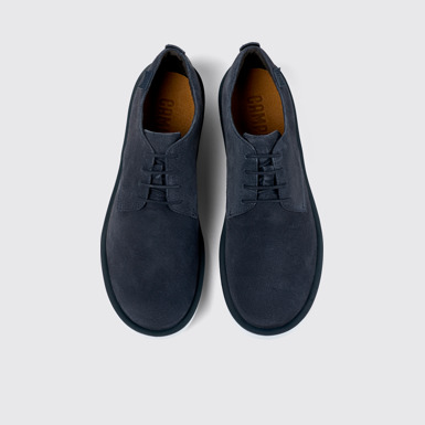 Overhead view of Wagon Blue Nubuck Blucher for Men