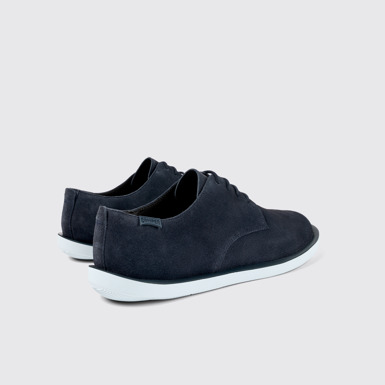 Back view of Wagon Blue Nubuck Blucher for Men