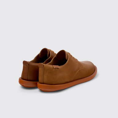 Back view of Wagon Brown Leather Men's Shoes.