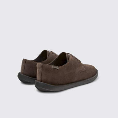 Back view of Wagon Brown Nubuck Shoes for Men.