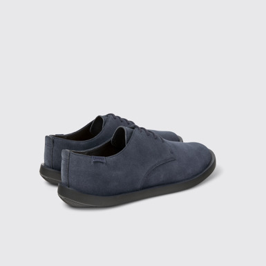 Back view of Wagon Blue Nubuck Men's Shoes.