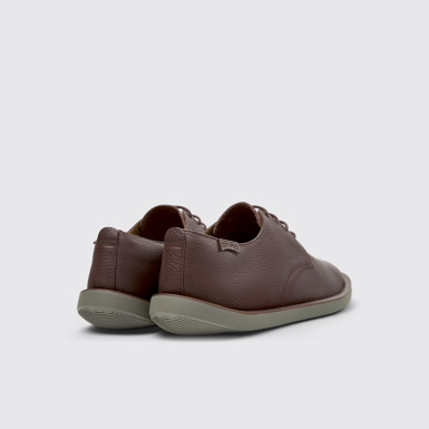 Back view of Wagon Brown Leather Shoes for Men.