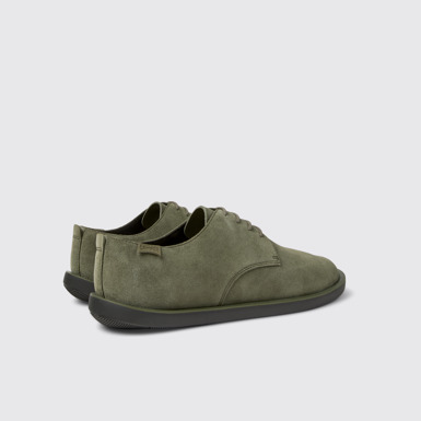 Back view of Wagon Green Suede Leather Shoes for Men.