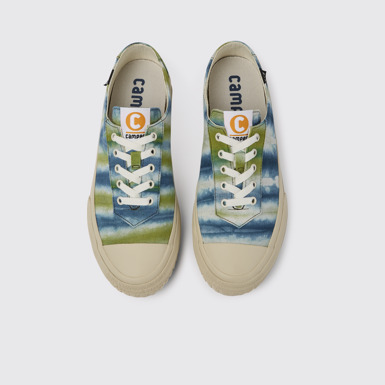 Overhead view of Camper x EFI Multicolored organic cotton sneakers for men