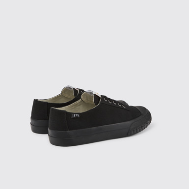 Back view of Camaleon Black recycled cotton sneakers for men