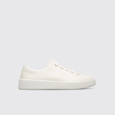Side view of Courb Men's white sneaker