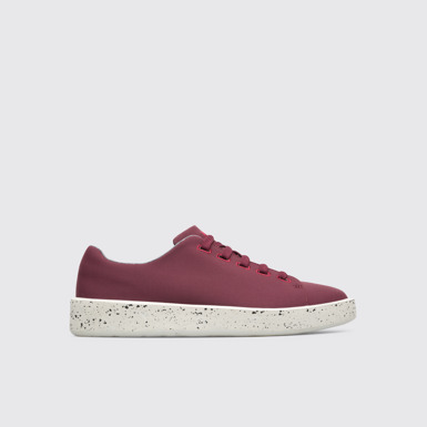 Side view of Courb Men's burgundy sneaker