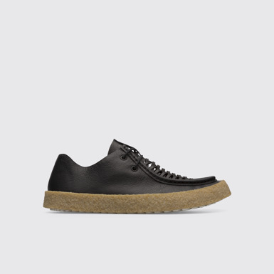 Side view of Bark Black shoe for men