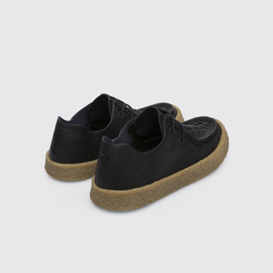 Back view of Bark Black shoe for men