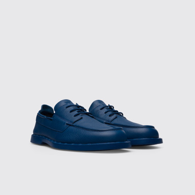 Front view of Judd Nautical look shoe in blue