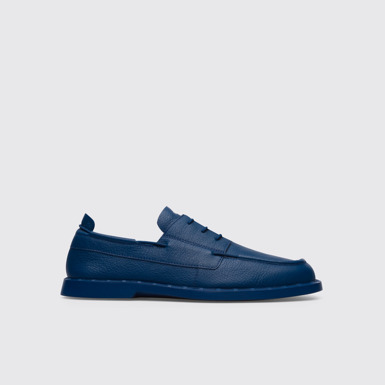 Side view of Judd Nautical look shoe in blue