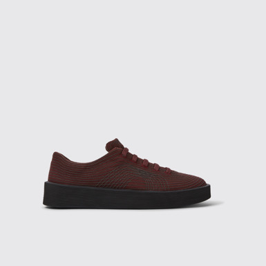 Side view of Courb Burgundy sneakers for men