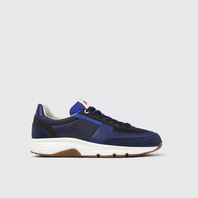 Side view of Drift Blue and grey sneaker for men