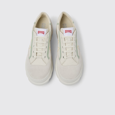 Overhead view of Brutus Sneaker for men in white, grey and green