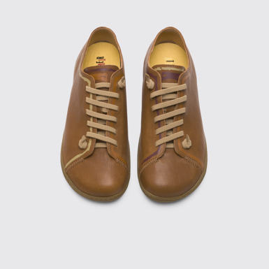 Overhead view of Twins Brown leather  shoe for men